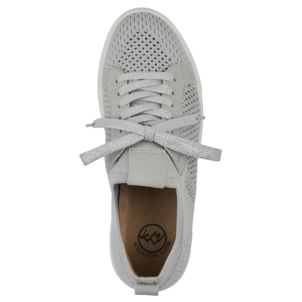 White Mountain Womens Uncut Knit Lace-Up Sneaker W36720 Light Gray 9M - Picture 13 of 14